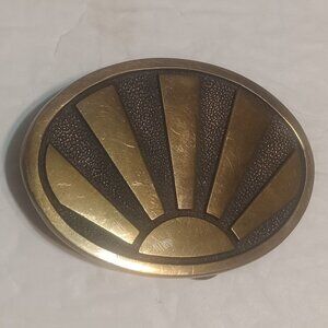 BTS Solid Brass VTG Sunset/Sunrise Belt Buckle 1978